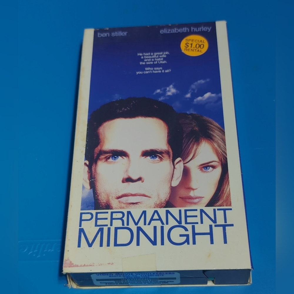 Permanent Midnight VHS Tape - Ben Stiller Elizabeth Hurley Owen Wilson